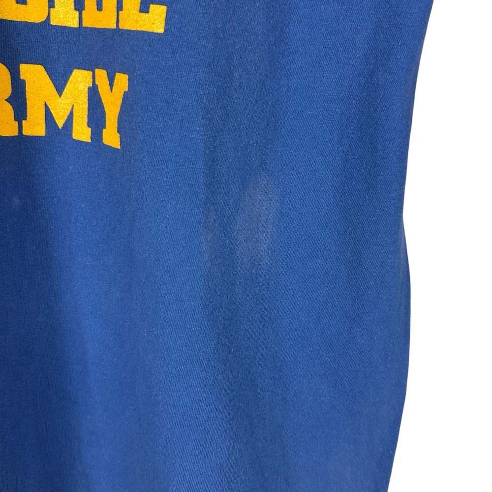 Vintage 90s Russell Athletics Father Ken’s Mobile Army Blue Graphic Shirt Size L - Picture 5 of 9